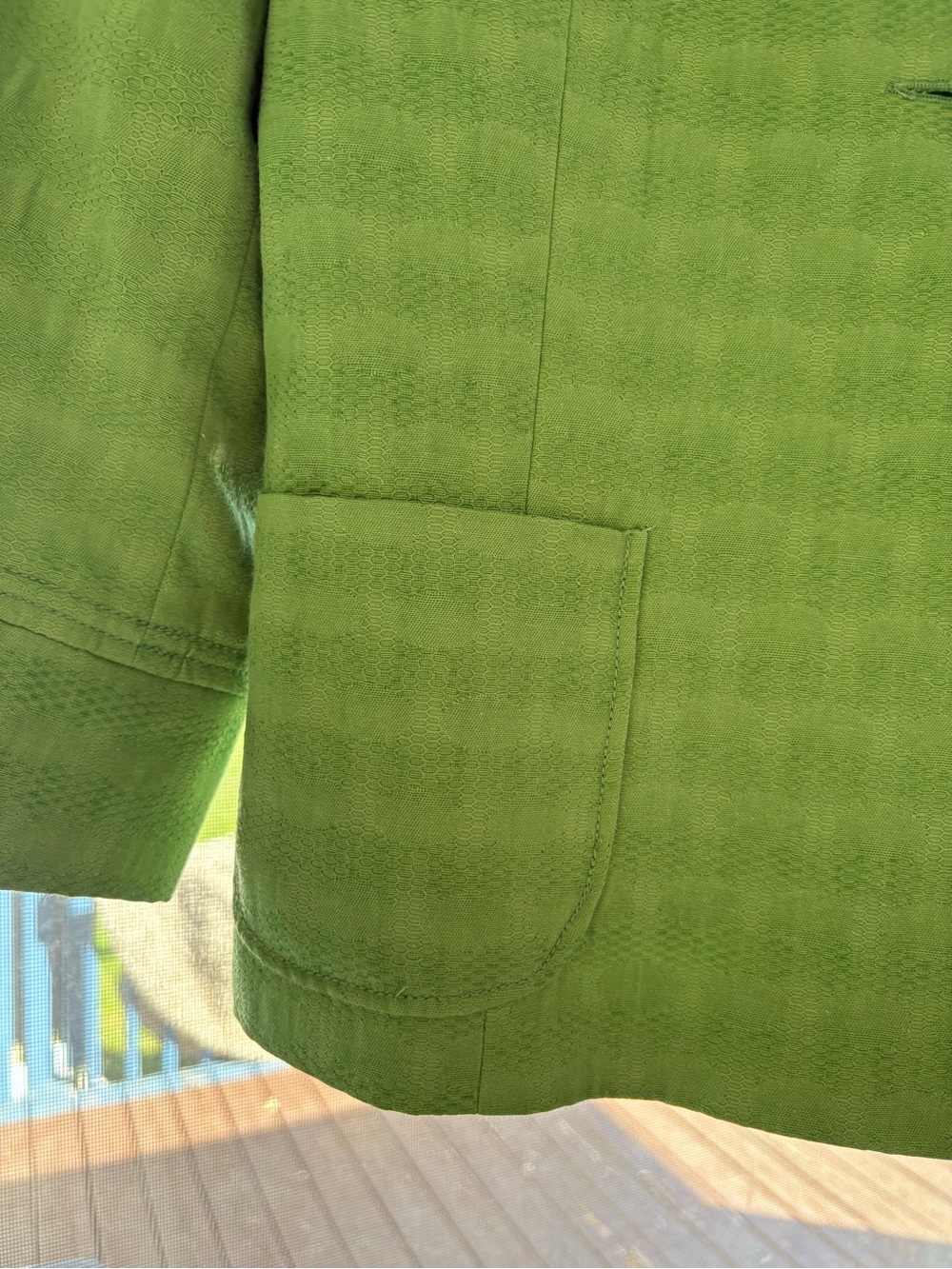 Jessica Green Textured Crop Jacket 3/4 Sleeve - Picture 5 of 9